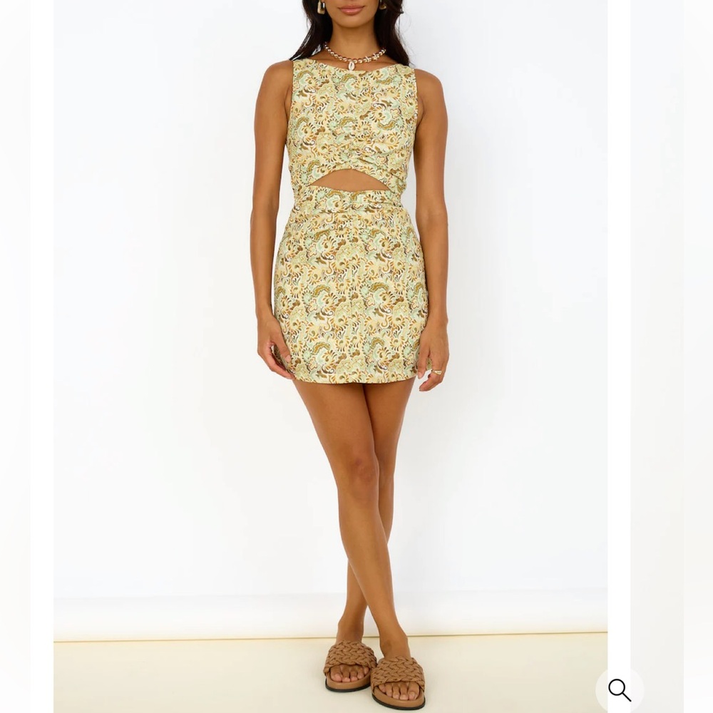 Anthropologie Yellow Floral Mini Dress